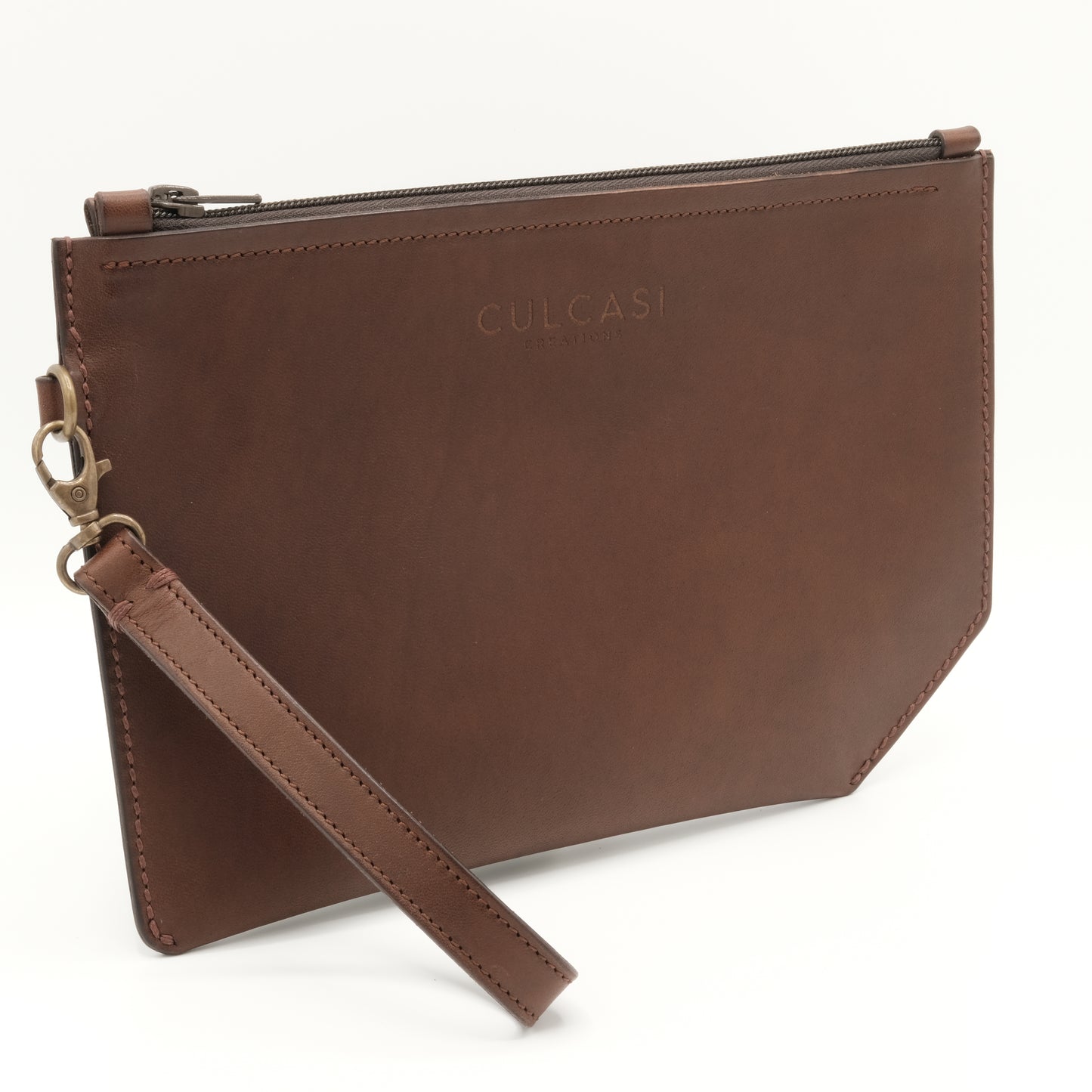 Flat clutch bag - Brown